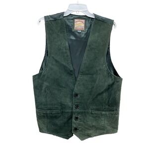 World Alliance Suede Leather Vest Men's Large Western 70s Hunting Ren Faire Suit